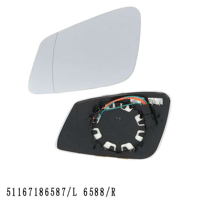 Car Rear View Mirror Glass Lens with Wire 4 Pins Left Right Heated for - E60 F06 F01 51167186587 511