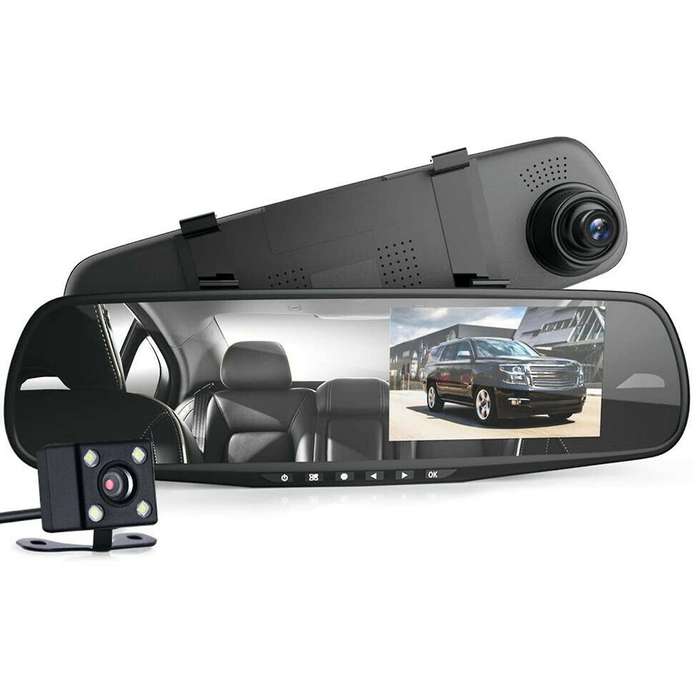 Car Rear View Mirror Recorder, 4.3-Inch High-Definition Night Vision Record, Reversing Image Parking