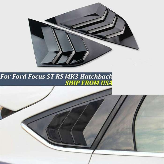 Car Rear Window Blinds Side Tuyere Louvers Vent Rear Window Louvers for Focus ST MK3 Hatchback, Brig