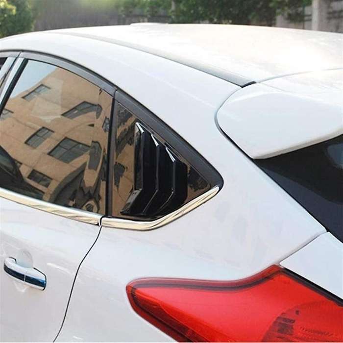 Car Rear Window Blinds Side Tuyere Louvers Vent Rear Window Louvers for Focus ST MK3 Hatchback, Brig