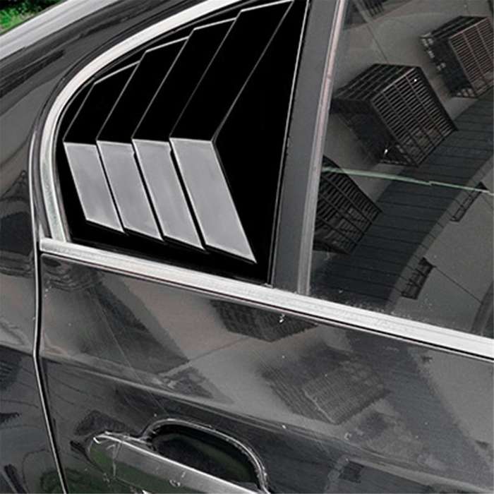 Car Rear Window Shutter Cover Trim Window Louver Side Vent Trim for 5 Series E60 2004-2010 Gloss Bl