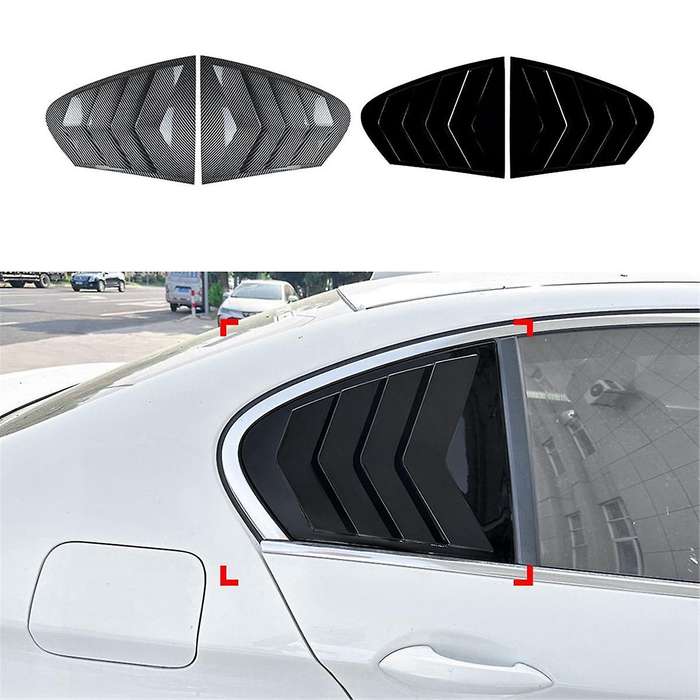 Car Rear Window Shutter Cover Trim Window Louver Side Vent Trim for 5 Series F10 525i 530i 2011-2017