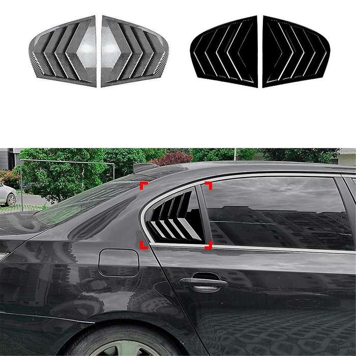 Car Rear Window Shutter Cover Trim Window Louver Side Vent Trim for 5 Series E60 2004-2010 Carbon Fi