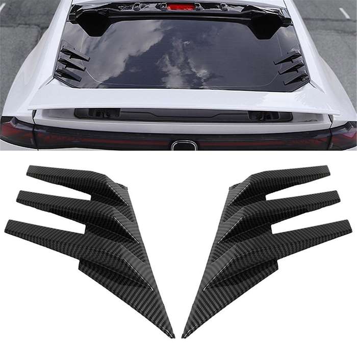 Car Rear Window Side Spoiler Splitter Trim Triangle Louver Window Sunshade for -V V 2022 2023(Carbo