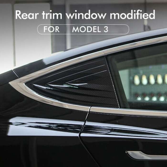 Car Rear Window Triple-Cornered Louver Shutter Cover Window Louvers Spoiler Panel for Model 3 2017-2