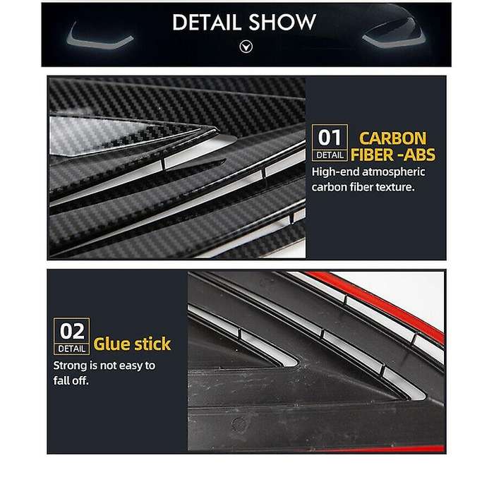 Car Rear Window Triple-Cornered Louver Shutter Cover Window Louvers Spoiler Panel for Model 3 2017-2