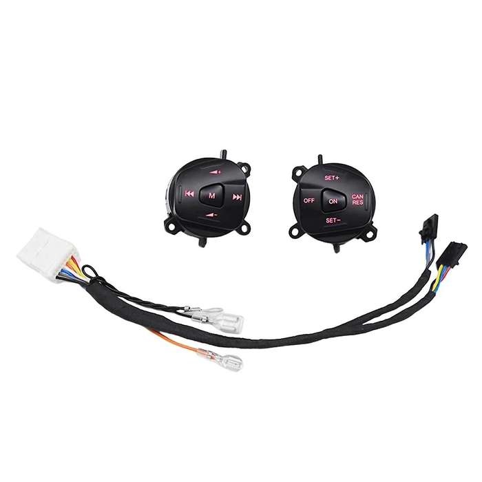 Car Red LED Steering Wheel Cruise Control Switch Button with Wiring for Fiesta MK7 MK8 Escort Ecospo