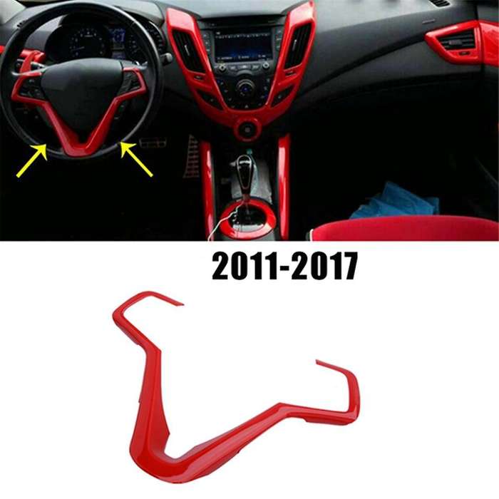 Car Red Steering Wheel Button Panel Cover Trim for 2011-2017 Decoration Accessories
