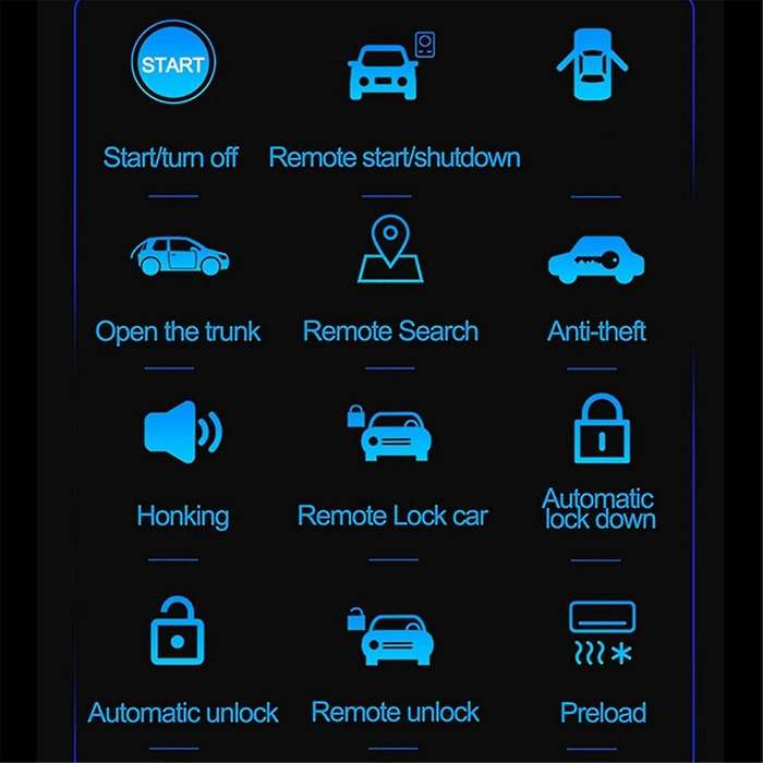 Car Remote Start Stop Kit Bluetooth Mobile Phone APP Control Engine Ignition Open Trunk PKE Keyless