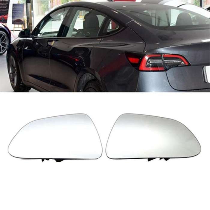 Car Right Front Heated Side Door Wing Rear View White Mirror Lens Glass for Model 3 2017-2022