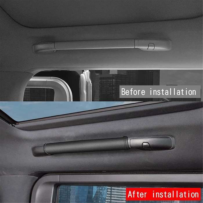 Car Roof Handle Leather Protection Pads with Sponge for ALPHARD/VELLFIRE 40 Series 2023+ Interior Ac
