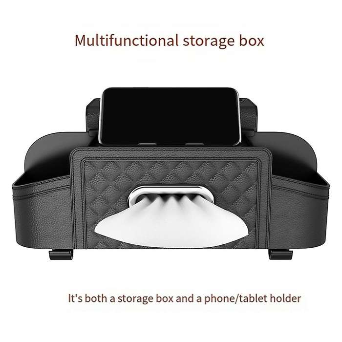 Car Seat Back Storage Box Multifunctional Auto Tissue Universal Backseat Water Cup Holder Hanging Or