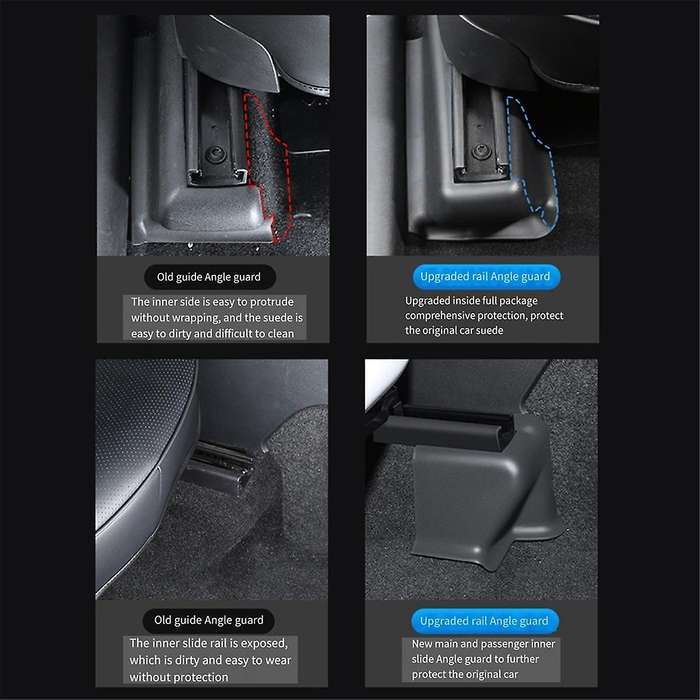 Car Seat Corner Protector Slide Rail Half-Wrapped Seat Corner Protector for Model Y Modification