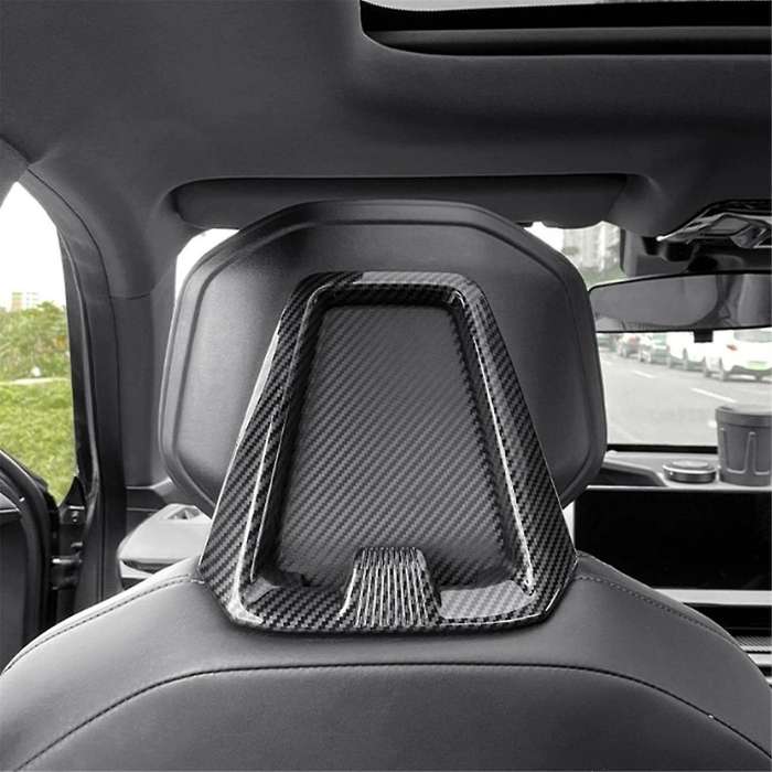 Car Seat Headrest Frame Cover Trim for -V 2023 2024 Accessories - ABS Carbon Fiber