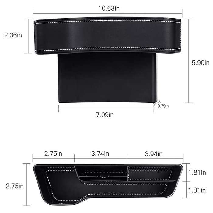 Car Seat Storage Pockets Box,Leather Console Side Organizer,Auto Seat Space Filler,Front Seat Organi