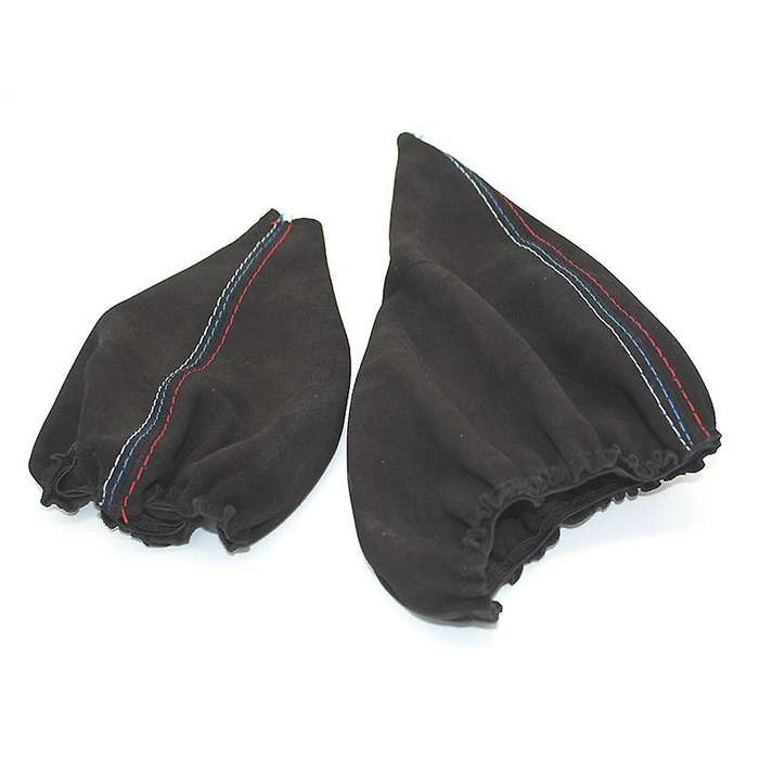 Car Shift Collars Manual Handbrake Gaiter Boot Cover for - 3 Series E36 E46 E30 E34 Z3 Black Leathe