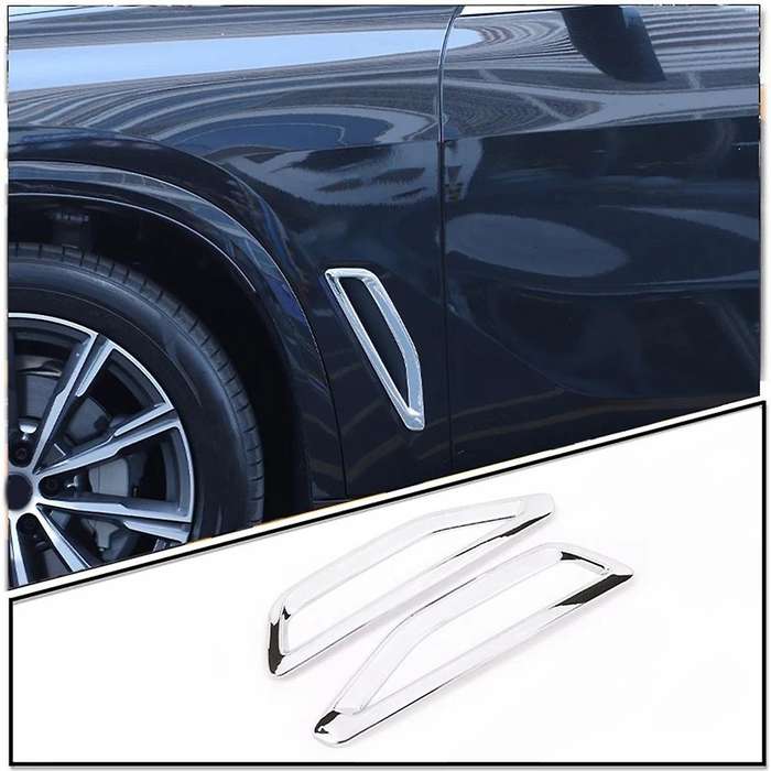 Car Side Air Vent Flow Frame Cover Trim Sticker Accessories for X5 G05 2019-2023 - Silver