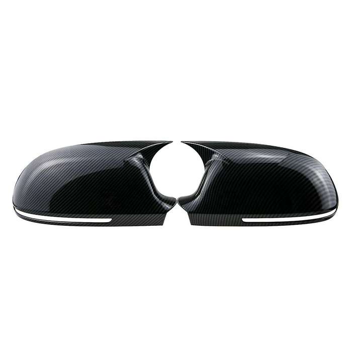 Car Side Door Mirrors Cover Auto Rearview Mirror Cap for A4 A5 B8 A3 8P A6 C6(Black)