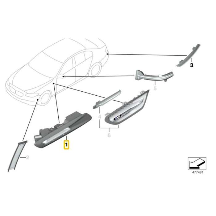 Car Side Marker Light 63137154169 63137154170 for 5 Series F10 F11 F18 2011-2013 Auxiliary Turn Sign