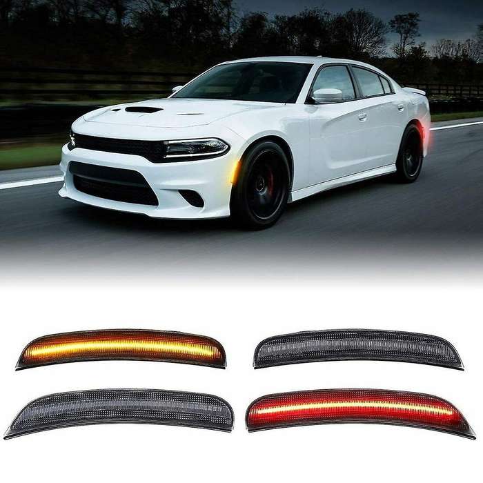 Car Side Markers, Front/Rear Turn Signal Lamp LED Indicator for CHARGER 2015 2016 2017 2018