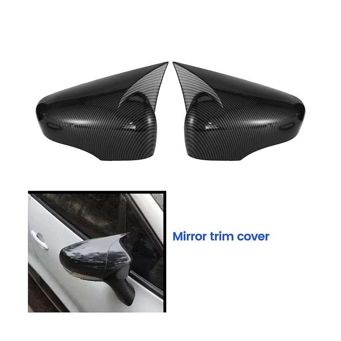 Car Side Mirror Cover for 4 Mk4 / Zoe / Captur 2012-2019 Side Rear View Mirror Cap Cover(black)