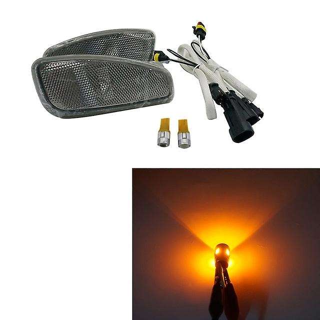 Car Side Reflection Warning Turn Signal Light Lamp Front Turn Signals Light for 2014-2017 Smoke Bla