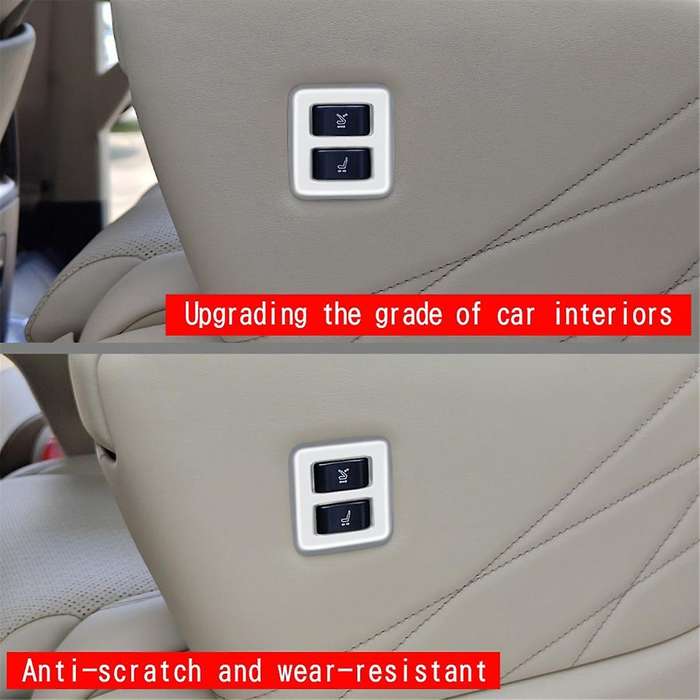 Car Silver Middle Row Seat Outer Side Button Trim Frame Interior Accessories for Alphard 40 Series