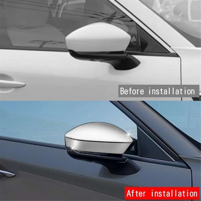 Car Silver Rearview Side Mirror Cover Trim Frame Side Mirror Caps for -60 2022 2023