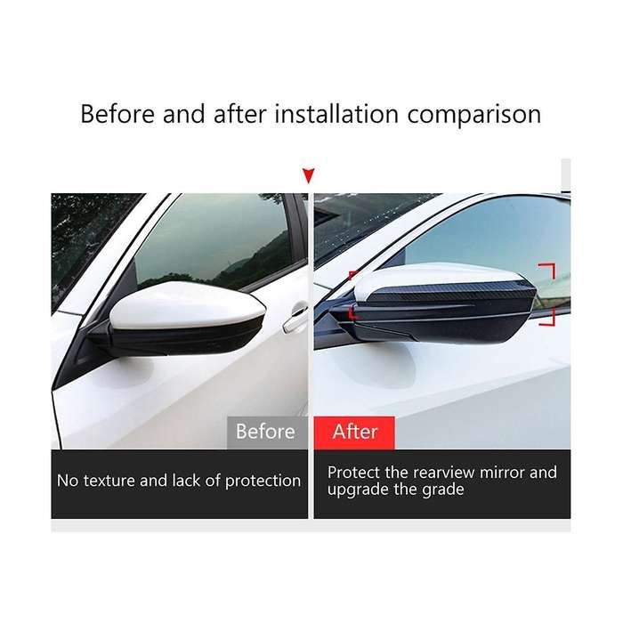 Car Silver Side Rearview Mirror Trim Cover Exterior Mirror Stickers for 10th Gen 2016-2020