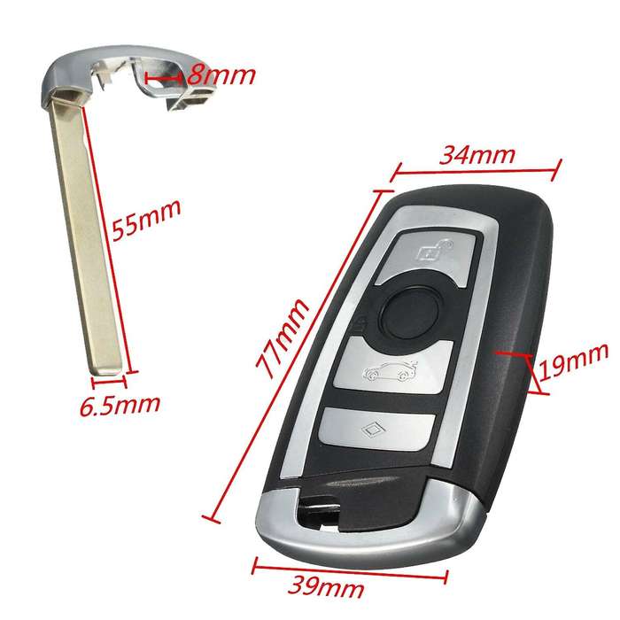 Car Smart Remote Key Fob Case Blade for F10 F20 F30 F40 1 3 5 Series 4Button