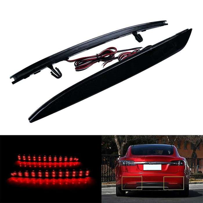 Car Smoke Lens LED Bumper Reflector Tail Brake Lights for Model S 2012-2020