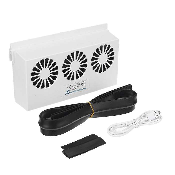 Car Solar Exhaust Fan USB/Solar Dual Charging Air Extractor IP67 Waterproof Solar Panel Powered Fan