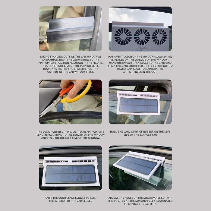 Car Solar Exhaust Fan USB/Solar Dual Charging Air Extractor IP67 Waterproof Solar Panel Powered Fan