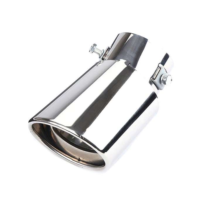 Car Stainless Steel Bright Silver Curved Exhaust Tail Throat Round Tube Universal Fits Car Accessor