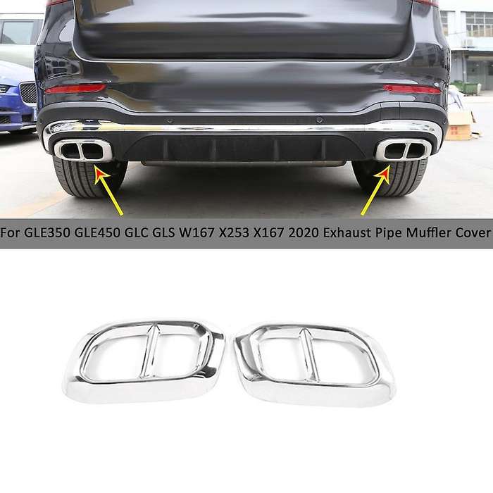 Car Stainless Steel Exhaust Pipe Muffler Tail Cover Trim for GLE350 GLE450 GLC GLS W167 X253 X167 Si