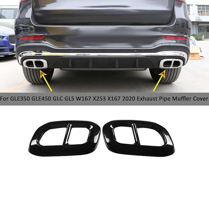 Car Stainless Steel Exhaust Pipe Muffler Tail Cover Trim for GLE350 GLE450 GLC GLS W167 X253 X167 Bl