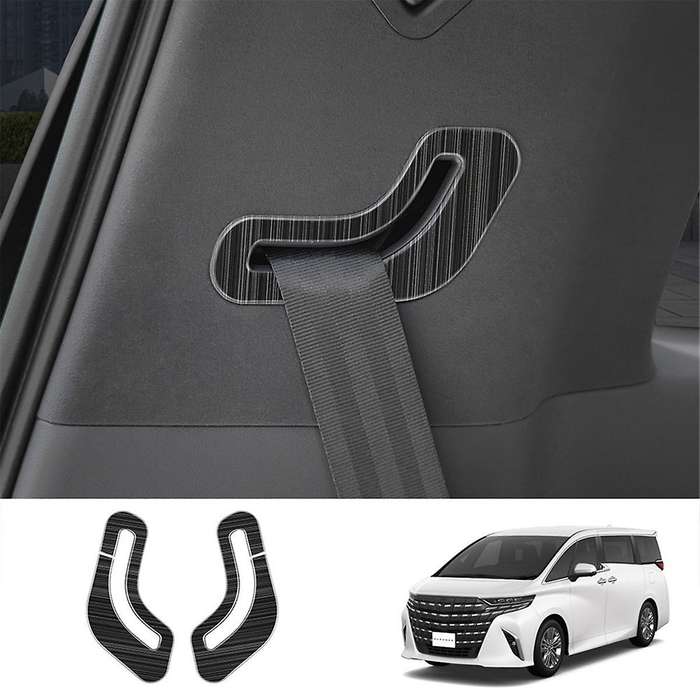 Car Stainless Steel Seat Belt Panel Cover Frame Interior Trim Accessories for Alphard 40 Series 2023