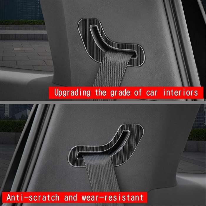 Car Stainless Steel Seat Belt Panel Cover Frame Interior Trim Accessories for Alphard 40 Series 202