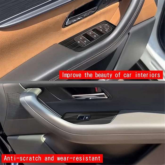 Car Stainless Steel Window Glass Lift Button Switch Cover Trim Door Armrest Panel for -60 2022 LHD