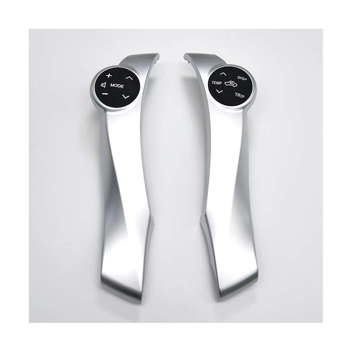 Car Steering Wheel Audio Control Switch Silver & Black Frame Trim for Prius 2011-2015 Control Butto