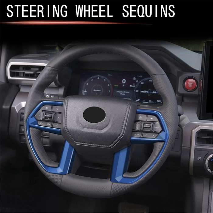 Car Steering Wheel Button Frame Cover Trim Sticker for 2024 Car Interior Accessories Blue