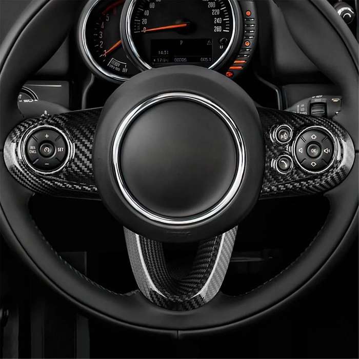 Car Steering Wheel Cover Real Hard Carbon Fiber Sticker for F54 F55 F56 F60 Countryman Accessories