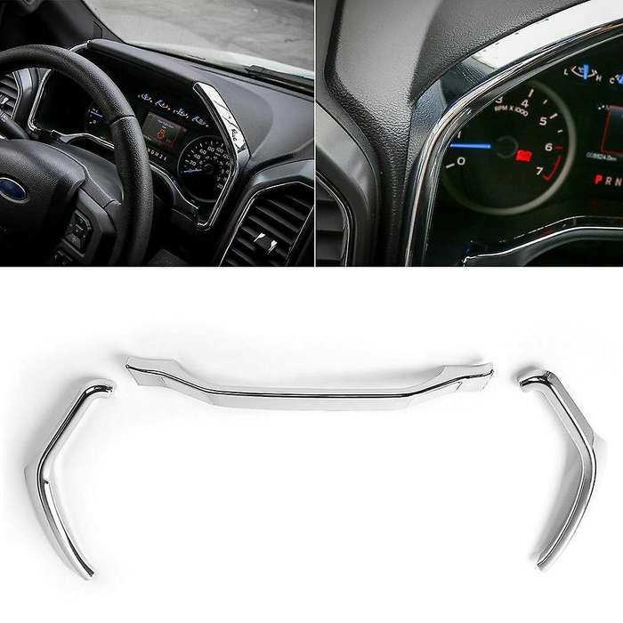 Car Steering Wheel Cover Frame & Dashboard Panel Cover Trim Kit for 2015-2020