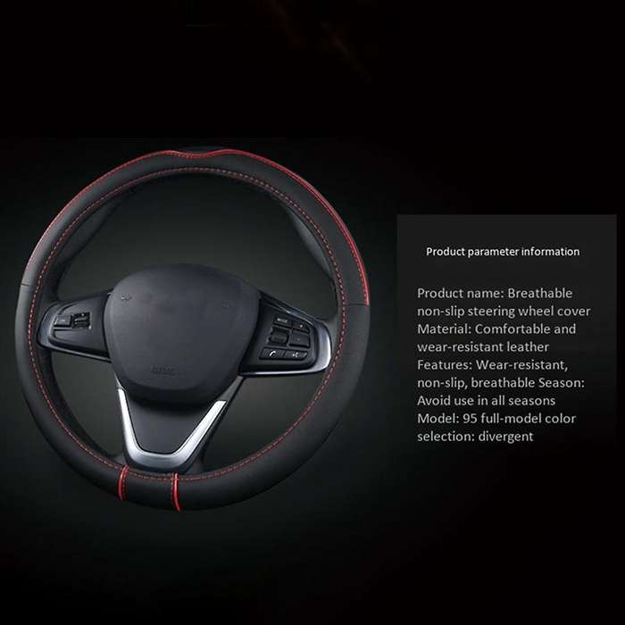 Car Steering Wheel Cover Steering Wheel for Interior Accessories 36-40CM (Black Blue)