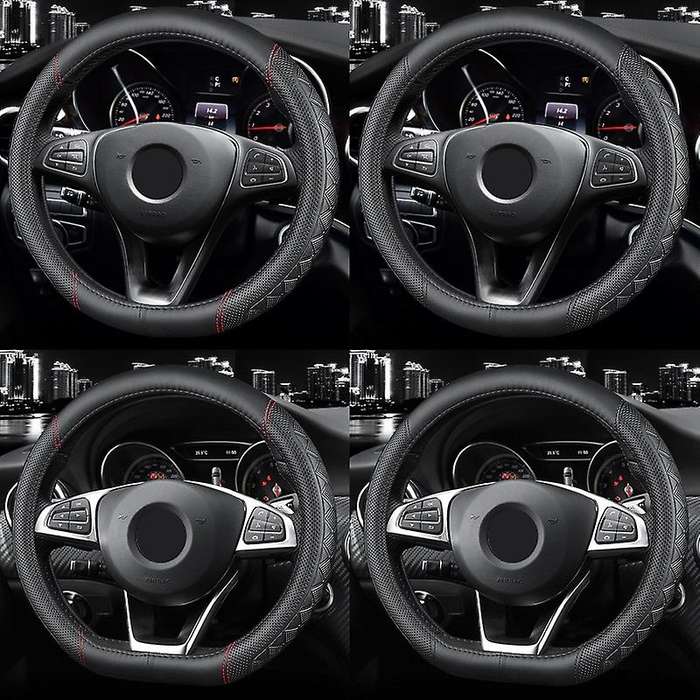 Car Steering Wheel Cover Skidproof Auto Steering- Wheel Cover Anti- Embossing Leather for MG6 MG3 ZS