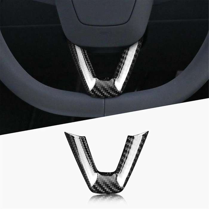 Car Steering Wheel Cover Trim Sticker Carbon Fiber for 2024 Model3 Interior Accessories