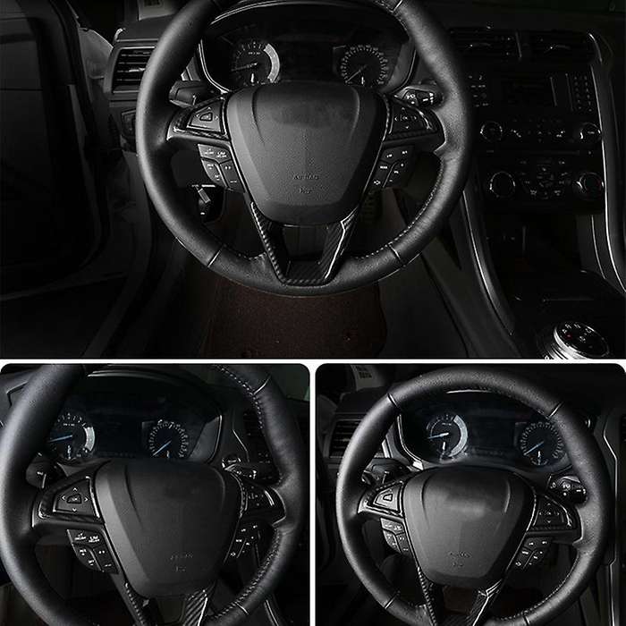 Car Steering Wheel Cover Trim Interior Sticker Carbon Fiber Styling Sticker for Mondeo 2013-2017