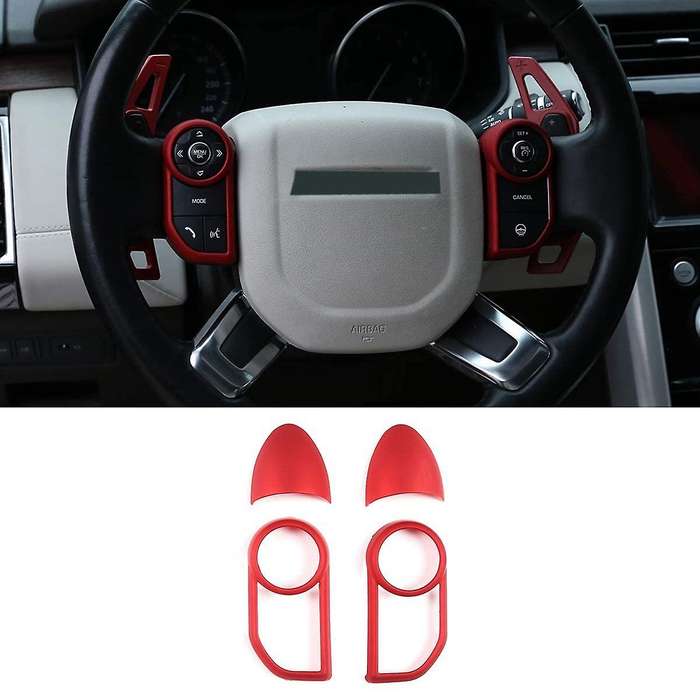 Car Steering Wheel Decor Frame Cover Trim for Sport, 5 Accessories (Button Style)