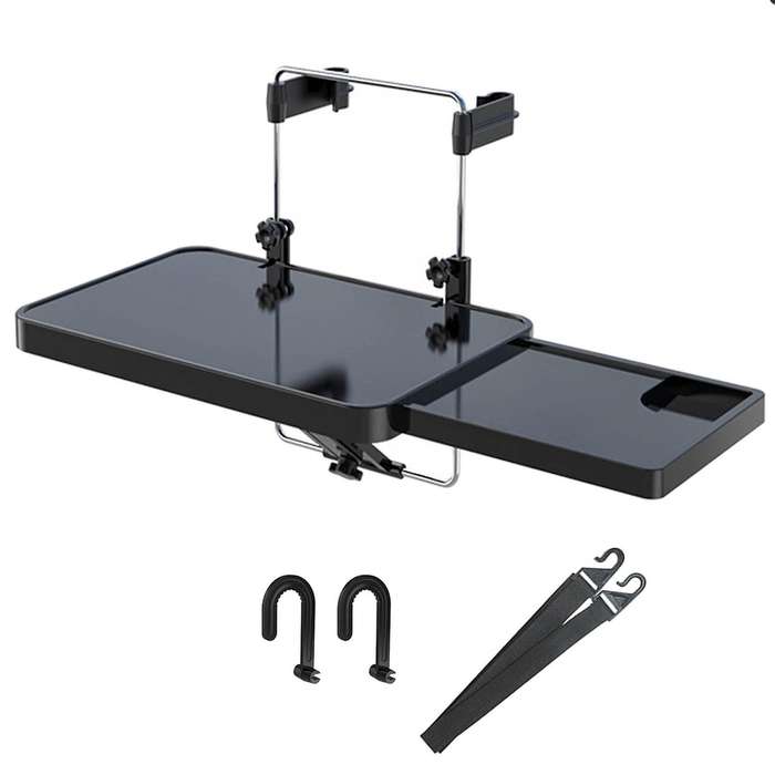 Car Steering Wheel Desk, Universal Rear Seat Tray Food Eating Plate Notebook Holder Travel Table