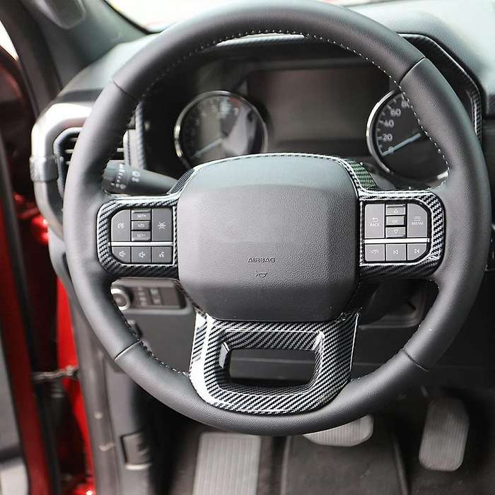 Car Steering Wheel Frame Overlay Cover ABS Trim for 2021 2022 Interior Accessories, Carbon Fiber Pat